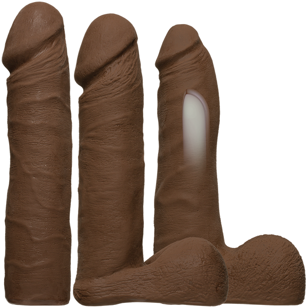 Vac-U-Lock Dual Density Ultraskyn Strap On Set Brown