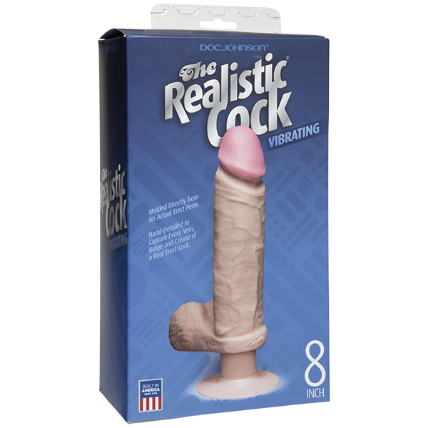 Vibro Realistic Dildo 8 inch - Beige