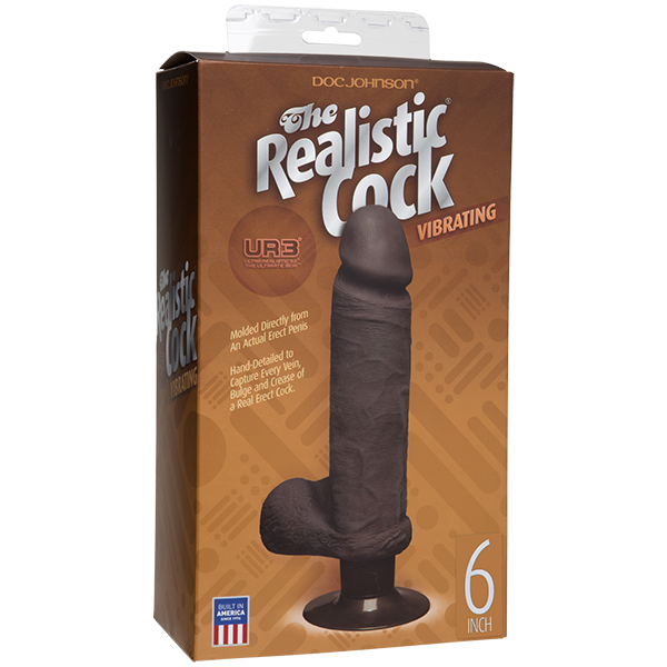 The Vibro Realistic Cock UR3 Vibrator 6 Inch - Brown