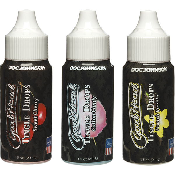 Goodhead Tingle Drops 3 Pack 1oz Vanilla, Cherry and Cotton Candy