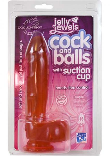 Jelly Jewels Cock And Balls With Suction Cup 8 Inch