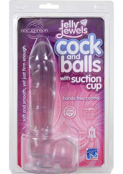 Jelly Jewels Cock And Balls With Suction Cup 8 Inch