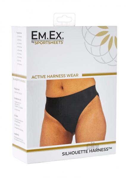 Em Ex Active Harness Wear Silhouette Crotchless XS Black