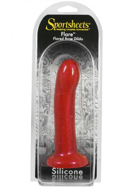 Sportsheets Flare Silicone Dildo Flared Base Red