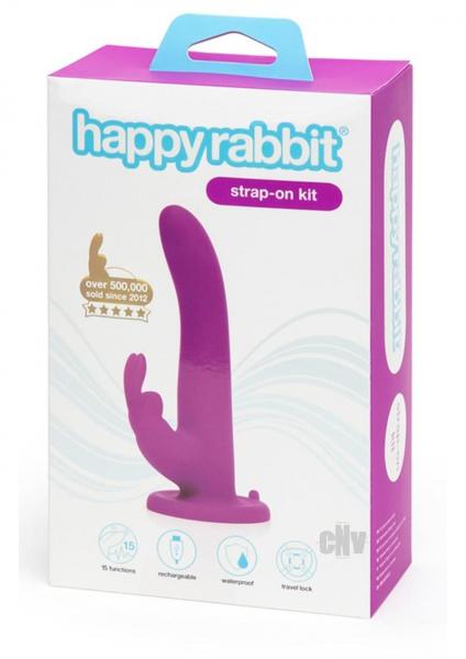 Happy Rabbit Vibrating Strap-on Harness Set Purple