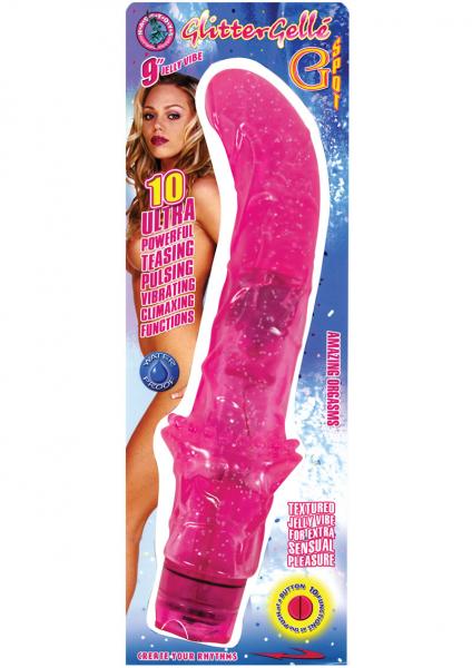 Glitter Gelle G Spot Jelly Vibe 9 Inch Waterproof Pink