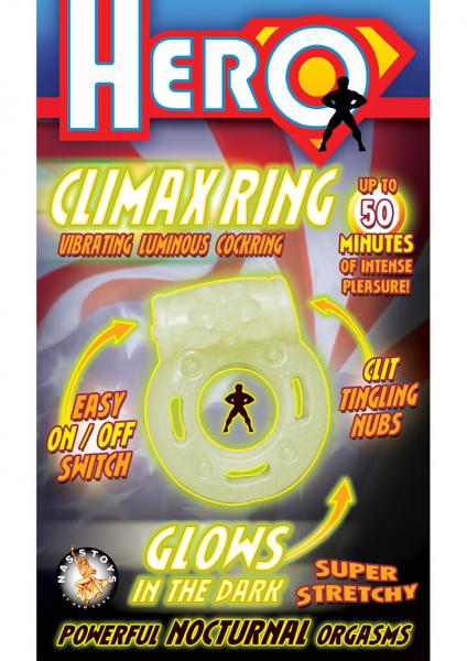 Hero Climax Vibrating C Ring - Glow In The Dark