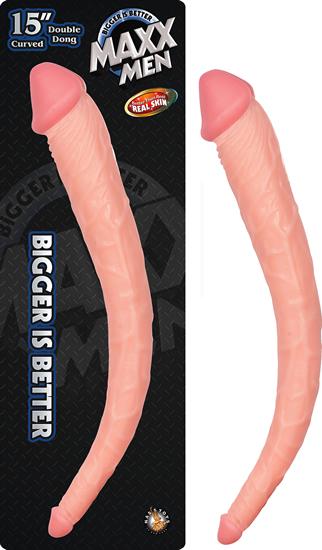 Maxx Men Curved Double Dong 15 inches - Beige