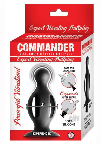Commander Expert Vibrating Butt Plug Black