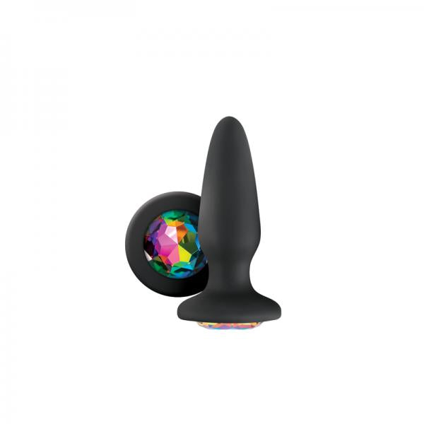 Glams Rainbow Gem Black Anal Plug