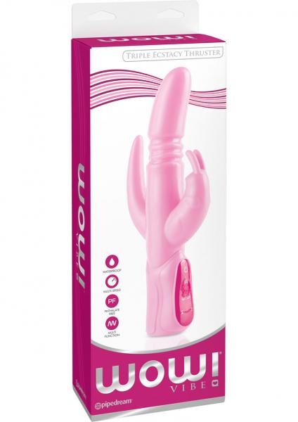 Wow Triple Ecstacy Silicone Thruster - Pink