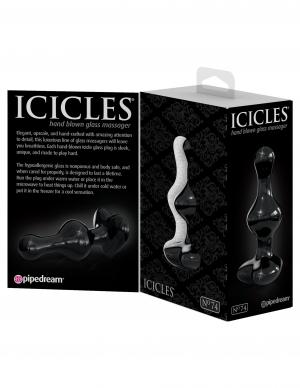 Icicles No 74 Black Glass Massager