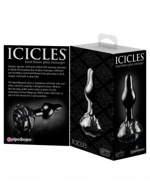 Icicles No 77 Black Rose Glass Massager