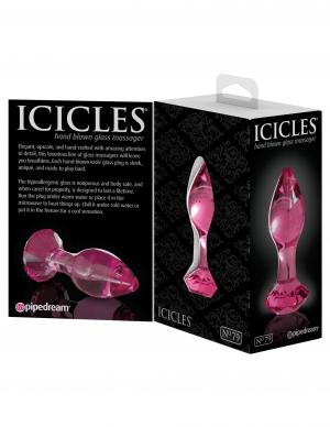 Icicles No 79 Pink Glass Massager Gem End