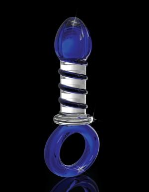 Icicles No 81 Blue Glass Massager with Ring End