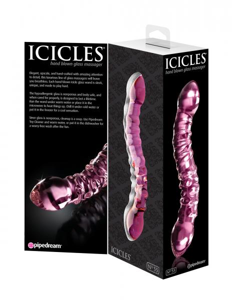 Icicles No 55 Double Sided Glass Dildo Pink