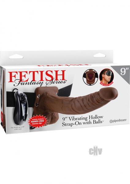 Fetish Fantasy 9in Vibrating Hollow Strap-on With Balls