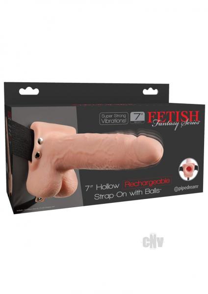 Fetish Fantasy 7 inches Hollow Strap On With Balls Beige