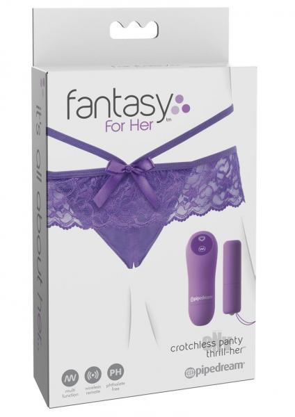 Fantasy For Her Crotchless Panty Thrill-Her O/S Purple