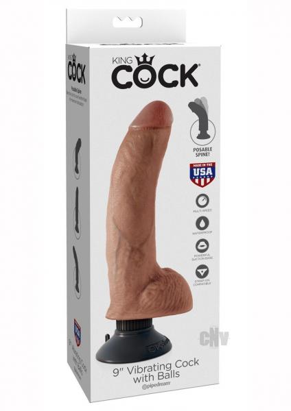 King Cock 9in Vibrating Cock With Balls