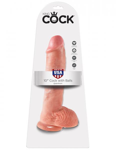 King Cock 10 Inch Suction Cup Dildo w/Balls