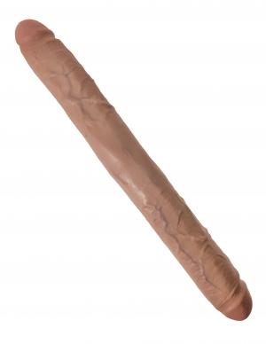 King Cock 16'' Thick Double Dildo - Tan