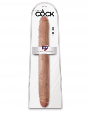 King Cock 16'' Thick Double Dildo - Tan