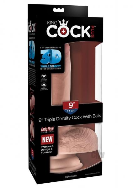 King Cock Triple Density 9 inches Cock, Balls Beige