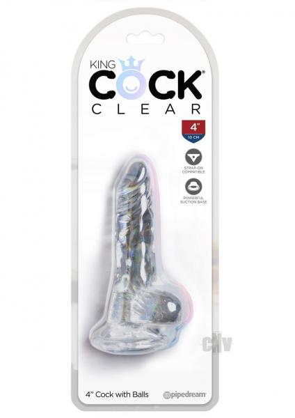 King Cock Clear 4 Inches Cock with Balls