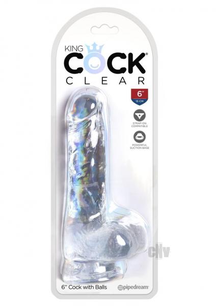 King Cock Clear 6 inches Cock with Balls