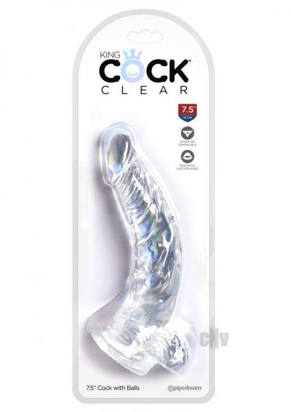 King Cock Clear 7.5 Inches Cock With Balls