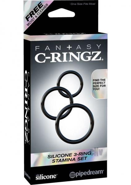 Fantasy C-Ringz Silicone 3 Ring Stamina Set Black