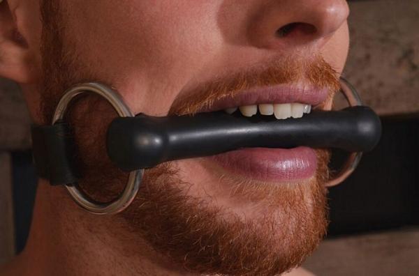 Rouge Leather O-Ring Rod Gag Black