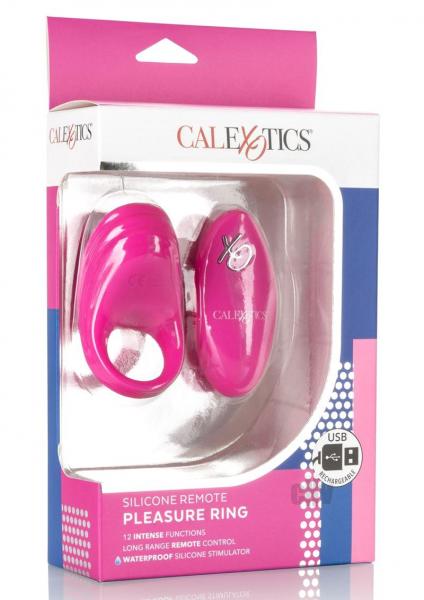 Silicone Remote Rechargeable Pleasure Ring Pink