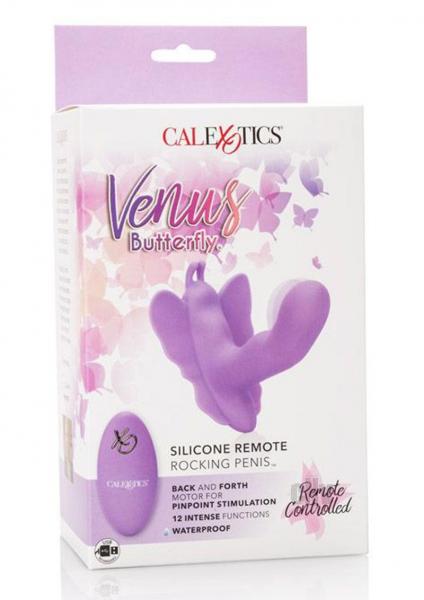 Venus Butterfly Remote Rocking Penis Purple Vibrator