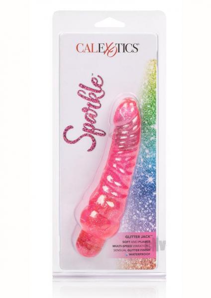 Sparkle Glitter Jack Pink Vibrating Dildo