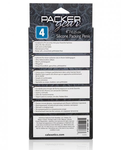 Packer Gear Black Packing Penis 4in Silicone