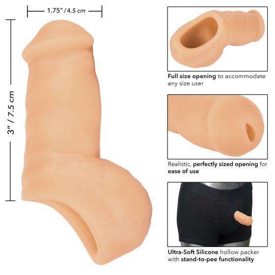 Packer Gear Ultra Soft Beige Stand To Pee Hollow Packer