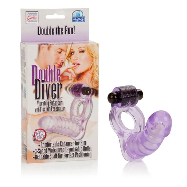 Double Diver Dual Penetration Vibrating Cock Ring