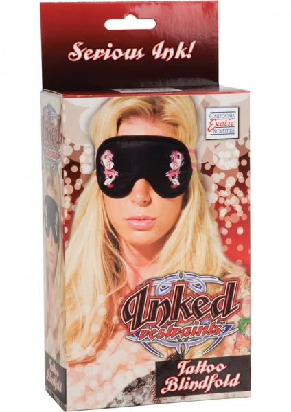 Inked Restraints Tattoo Blindfold Black