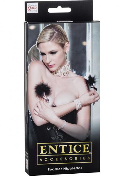 Entice Feather Nipplettes Nipple Clamps Black