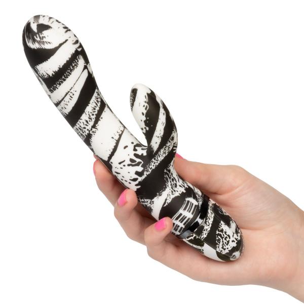 Hype Dual Wand Rabbit Style Vibrator Black White