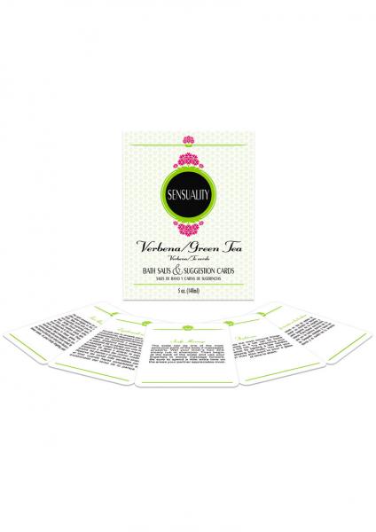 Sensuality Verbena Green Tea Scented Bath Salts With Suggestion Cards