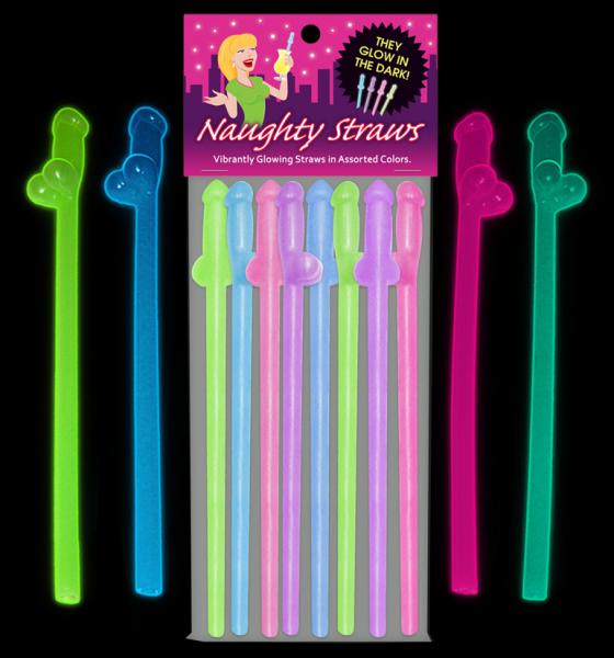 Glow In The Dark Naughty Straws 8 Count