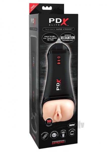 PDX Elite Talk Back Super Stroker Beige Pussy