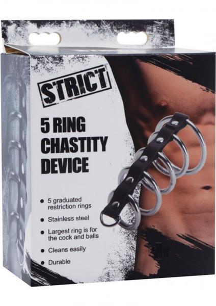 Strict 5 Ring Chasity Device Black