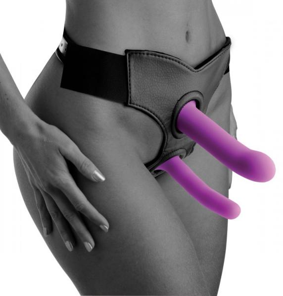 Strap U Incurve G-Spot Duo Dildo Purple Set