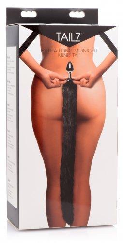 Extra Long Mink Tail Metal Anal Plug