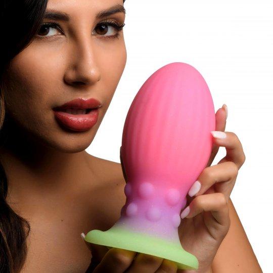 Creature Cocks Glow In The Dark Silicone Egg - Xl Multi Color