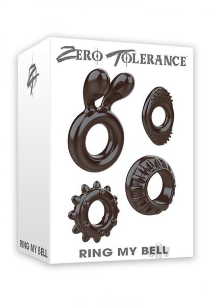 Ring My Bell Cock Ring Black Kit 4 Cock Rings